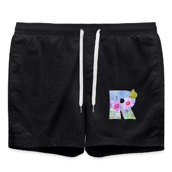 fruehlingsblumen schmetterling r - Badeshorts - Schwarz - Vorne - AI Model Male 185 light (185cm)