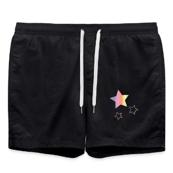 Arc-en-ciel Étoiles - Short de bain - noir - Devant - AI Model Male 185 light (185cm)