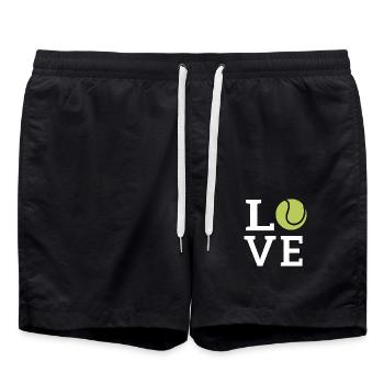 Tennis LOVE Cadeau pour les Joueurs de Tennis - Short de bain - noir - Devant - AI Model Male 185 light (185cm)