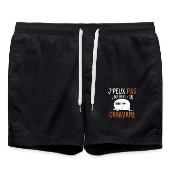 Cadeau Humour Je peux Pas je me Barre en Caravane - Short de bain - noir - Devant - AI Model Male 185 light (185cm)