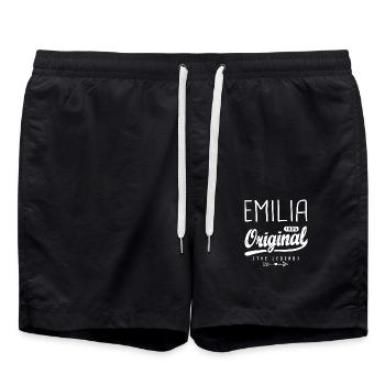 Emilia original benutzerdefinierten vorname emilia - Badeshorts - Schwarz - Vorne - AI Model Male 185 light (185cm)