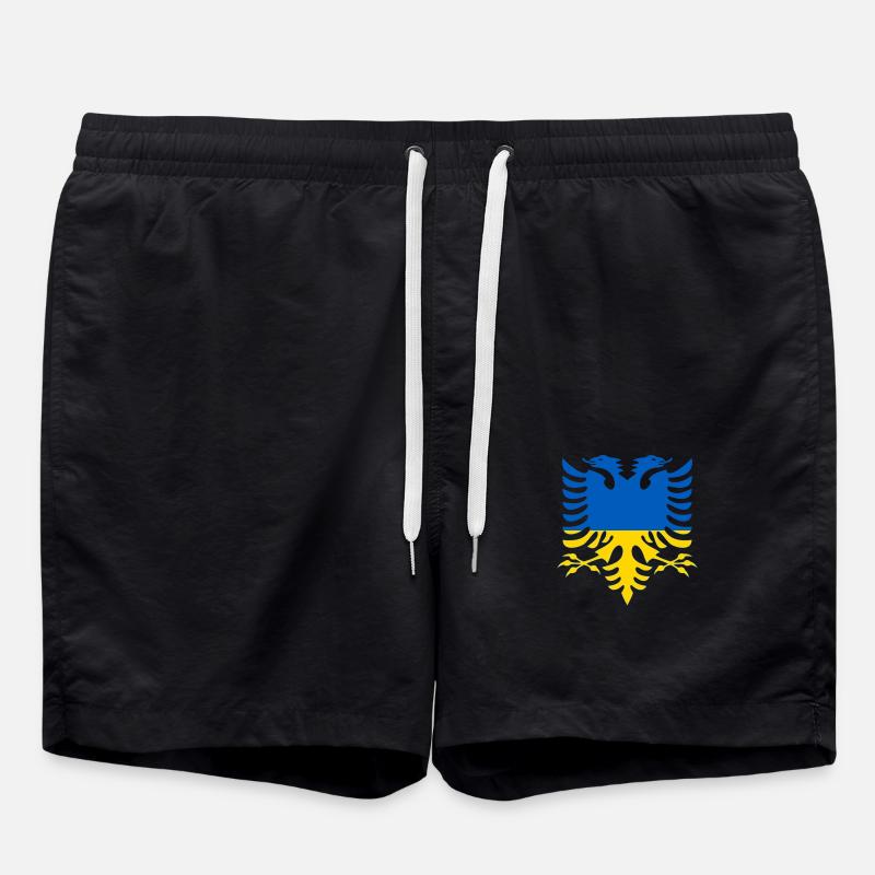 Albanie Ukraine Drapeau - Short de bain - noir