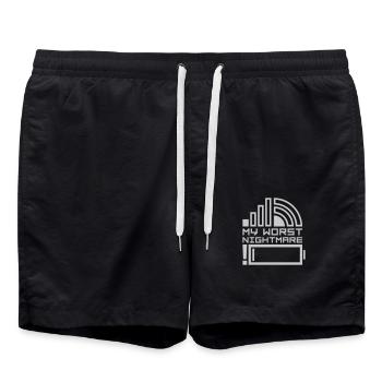 Logos mon pire cauchemar - Short de bain - noir - Devant - AI Model Male 185 light (185cm)