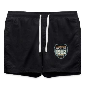 anniversary 1952 legendary 70 years - Swim Trunks - black - Front - AI Model Male 185 light (185cm)