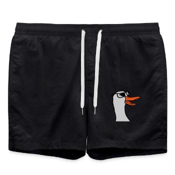 Gesicht Sonnenbrille Gans Comic - Badeshorts - Schwarz - Vorne - AI Model Male 185 light (185cm)