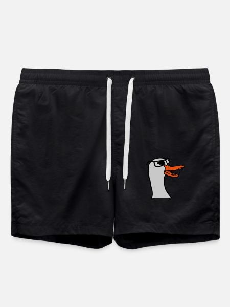 Face Sunglasses Goose Comic - Swim Trunks - black