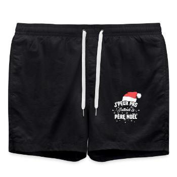 J'peux pas j'attends le père noël - Short de bain - noir - Devant - AI Model Male 185 light (185cm)