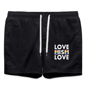 Love is love - Swim Trunks - black - Front - AI Model Male 185 light (185cm)