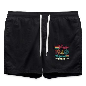 Vintage 1940 Original, Cadeau D'anniversaire - Short de bain - noir - Devant - AI Model Male 185 light (185cm)