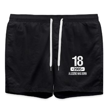 18th Birthday 2005 A LEGEND WAS BORN - Swim Trunks - black - Front - AI Model Male 185 light (185cm)