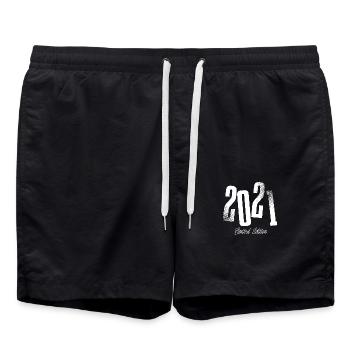 2021 Jahrgang Geburtstag Baujahr Geboren - Badeshorts - Schwarz - Vorne - AI Model Male 185 light (185cm)