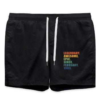 40e anniversaire, février 1983, 40e anniversaire - Short de bain - noir - Devant - AI Model Male 185 light (185cm)