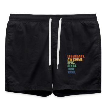 30e anniversaire, juin 1993, 30e anniversaire - Short de bain - noir - Devant - AI Model Male 185 light (185cm)