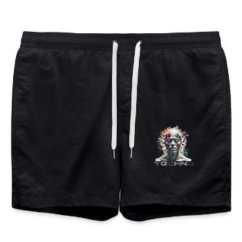 Techno Drogen Geschenk Geschenkidee - Badeshorts - Schwarz - Vorne - AI Model Male 185 light (185cm)