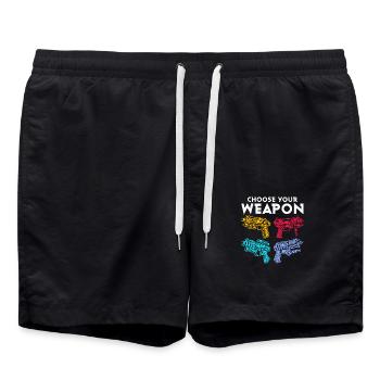 Choose Your Weapon Squirt Gun Summer Water Fun - Badeshorts - Schwarz - Vorne - AI Model Male 185 light (185cm)