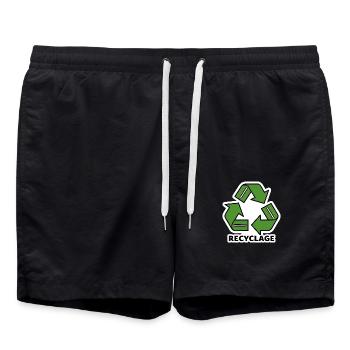 Recycling - Badeshorts - Schwarz - Vorne - AI Model Male 185 light (185cm)
