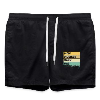 Musicien en tant que profession - Short de bain - noir - Devant - AI Model Male 185 light (185cm)