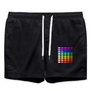 Rainbow smiles - Swim Trunks - black - Front - AI Model Male 185 light (185cm)