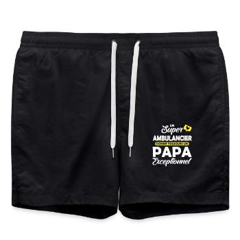 ambulancier et papa / papa exceptionnel - Short de bain - noir - Devant - AI Model Male 185 light (185cm)