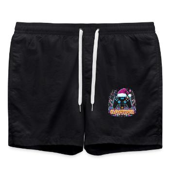 Christmas Gaming Controller - Swim Trunks - black - Front - AI Model Male 185 light (185cm)