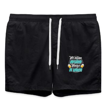 WIR MÜSSEN AUFHÖREN WENIGER ZU TRINKEN - Badeshorts - Schwarz - Vorne - AI Model Male 185 light (185cm)