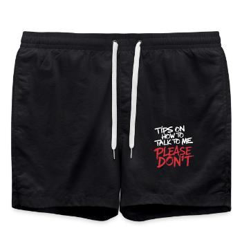 Introverti et sans conversation - Short de bain - noir - Devant - AI Model Male 185 light (185cm)