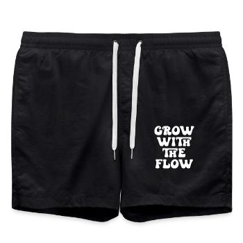 Grandir avec le flux Citation de motivation - Short de bain - noir - Devant - AI Model Male 185 light (185cm)