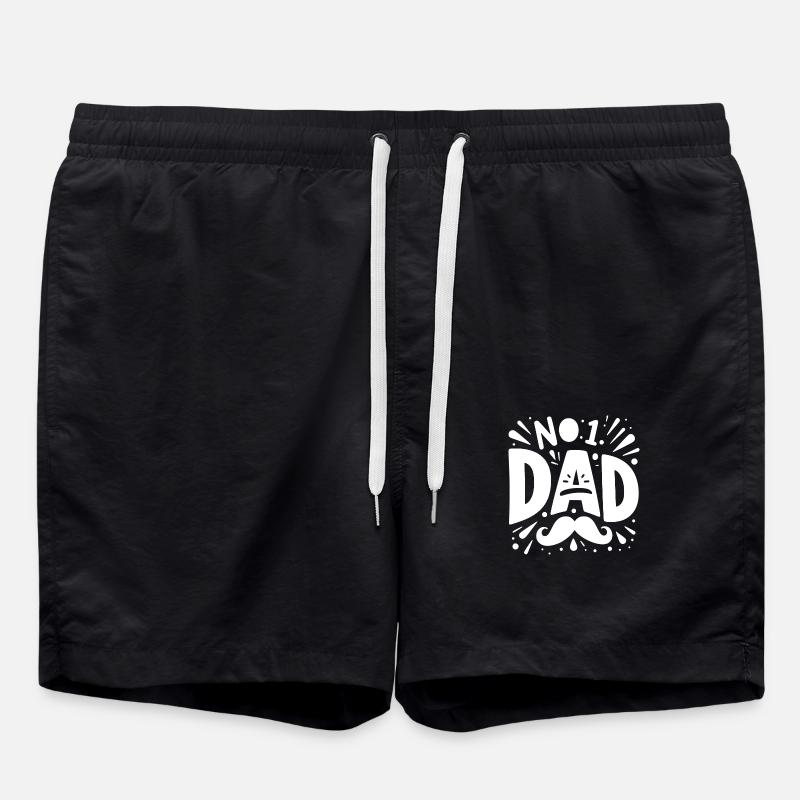 No 1 Dad - Swim Trunks - black