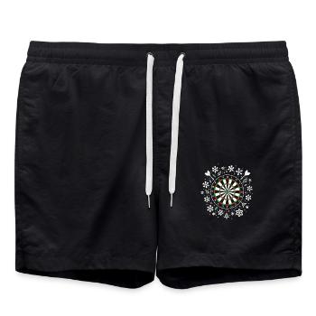 Fléchettes Fléchettes Jeu de fléchettes Noël laid - Short de bain - noir - Devant - AI Model Male 185 light (185cm)