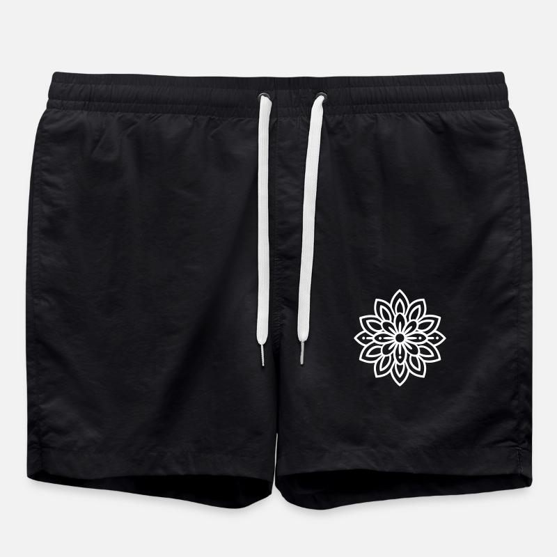 Mandala Blossom Icon - Swim Trunks - black