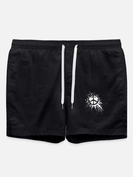 Death of Peace - White - Swim Trunks - black