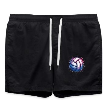 Joueurs de beach-volley - Joueurs de volley-ball - Short de bain - noir - Devant - AI Model Male 185 light (185cm)