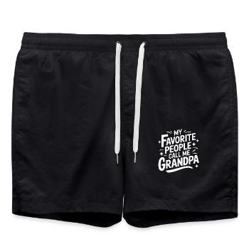 Papy Grand-père Famille Fête des pères - Short de bain - noir - Devant - AI Model Male 185 light (185cm)