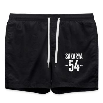 Sakarya 54 – History and Culture of Türkiye - Swim Trunks - black - Front - AI Model Male 185 light (185cm)