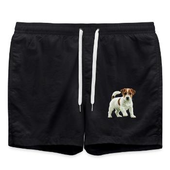 Jack Russell Terrier real - Swim Trunks - black - Front - AI Model Male 185 light (185cm)
