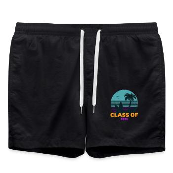 Classe de 2025 ciel bleu coucher de soleil - Short de bain - noir - Devant - AI Model Male 185 light (185cm)