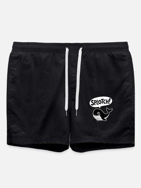 Splotch! - Funny Whale - Swim Trunks - black