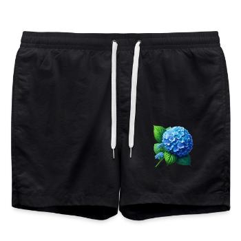 Hortensia bleu - Short de bain - noir - Devant - AI Model Male 185 light (185cm)