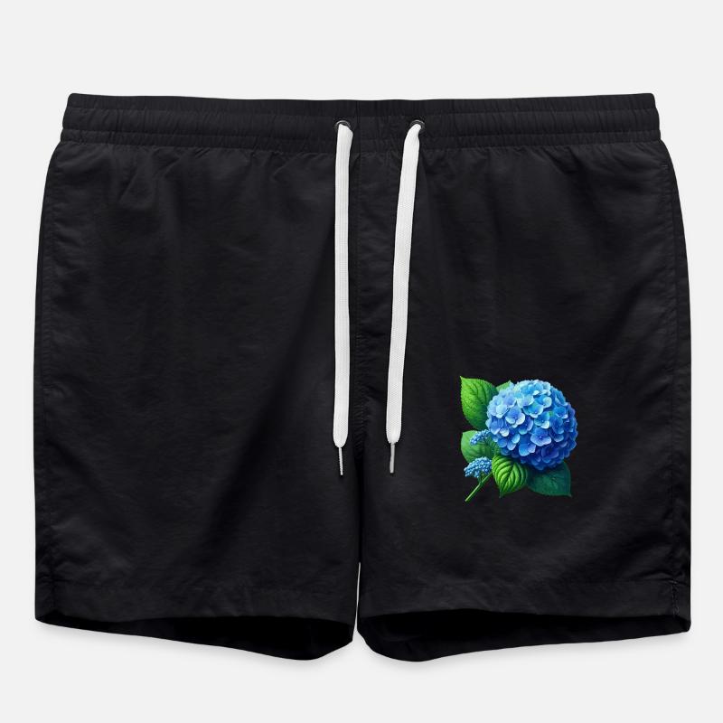Hydrangea blue - Swim Trunks - black