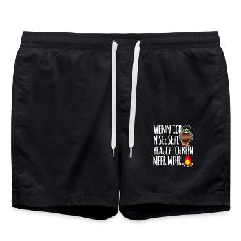 Ente am See - Badeshorts - Schwarz - Vorne - AI Model Male 185 light (185cm)