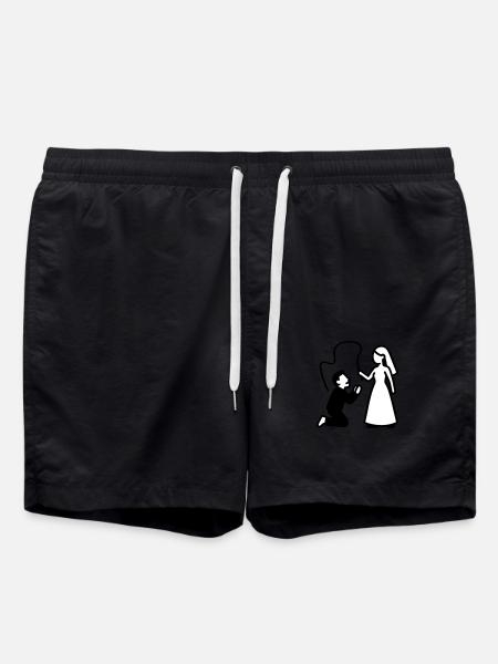 Married Couple Wedding Whip - Swim Trunks - black