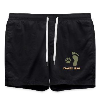Pawfect Team – La patte rencontre le pied - Short de bain - noir - Devant - AI Model Male 185 light (185cm)