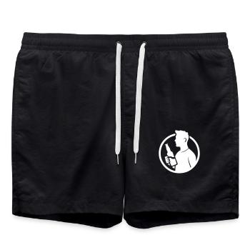 Logo de l’alcool - Short de bain - noir - Devant - AI Model Male 185 light (185cm)