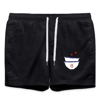 Lettre B bols breton - Short de bain - noir - Devant - AI Model Male 185 light (185cm)