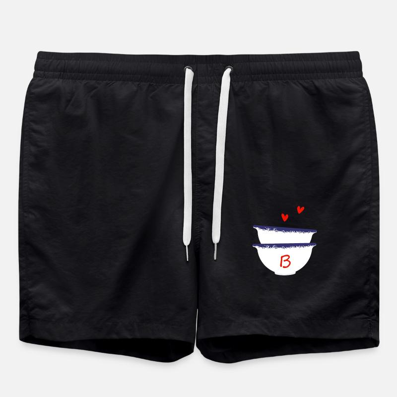 Letter B Breton Bowls - Swim Trunks - black