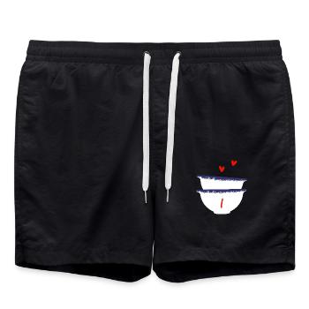 Lettre I bols breton - Short de bain - noir - Devant - AI Model Male 185 light (185cm)