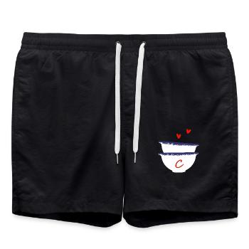 Lettre c bols breton - Short de bain - noir - Devant - AI Model Male 185 light (185cm)