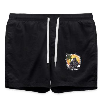 Palmier Gorilla Island - Short de bain - noir - Devant - AI Model Male 185 light (185cm)