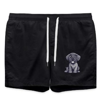 Mastiff Dog Cute - Swim Trunks - black - Front - AI Model Male 185 light (185cm)