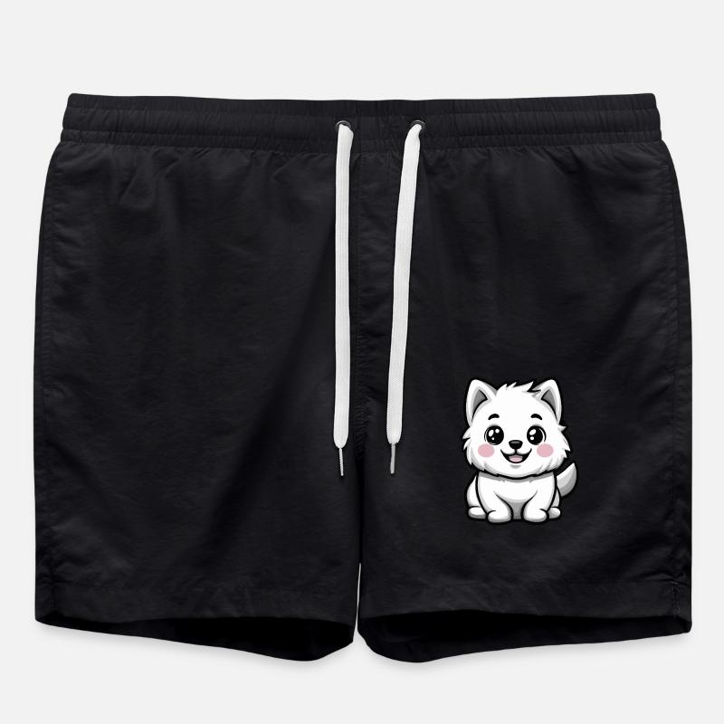 Samojede Hund Niedlich - Badeshorts - Schwarz
